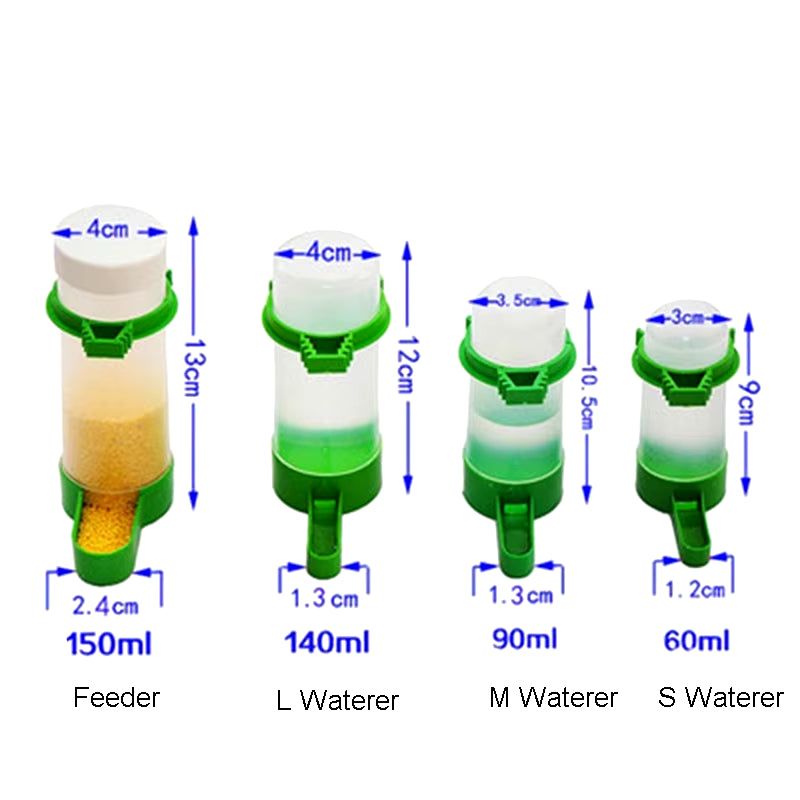 Efficient Bird Feeder and Waterer, Perfect for Parrot Cockatiel Canary, Diverse Sizes to Meet Different Birds\' Needs