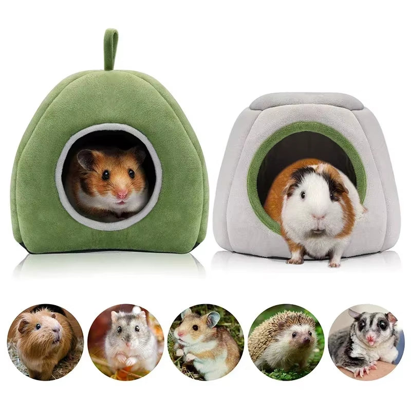 Hamster House Guinea Pig Cage Hamster Cotton House Small Animal Nest Winter Warm Pet Bed for Rodent/Guinea Pig/Rat/Hedgehog