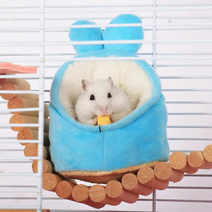 Winter Hamster Cotton House 1Pcs Soft Warm Small Animal Rooms Accessory Nest Guinea Pig Reusable Plush Sleeping Bag Pet Supplies