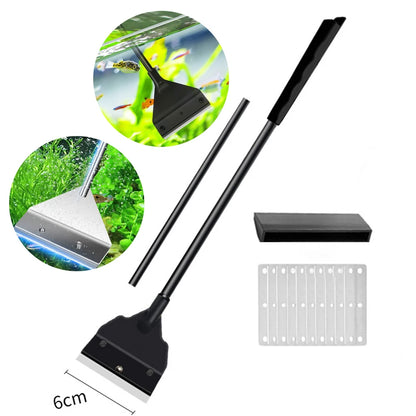 Aquarium Removal Scraper Fish Tank Flat Sand Algae Removal Dual-Use Glass Algae Removal Scraper Household Aquarium Cleaning Tool