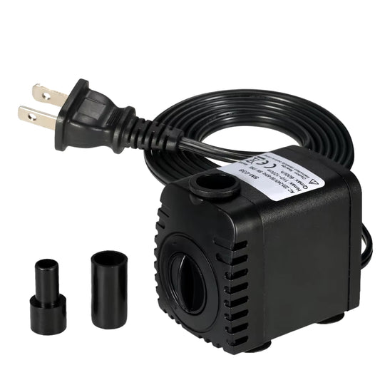 600L/H 8W Submersible Water Pump for Aquarium Tabletop Fountains Pond Water Gardens and Hydroponic Systems with 2 Nozzles