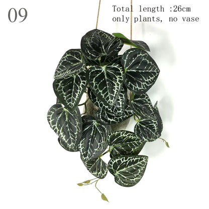 Artificial Plants Leaves Silk Tortoiseshell Fake Green Plants Flowers Simulation Potted Fairy Garden Home Living Room Decoration