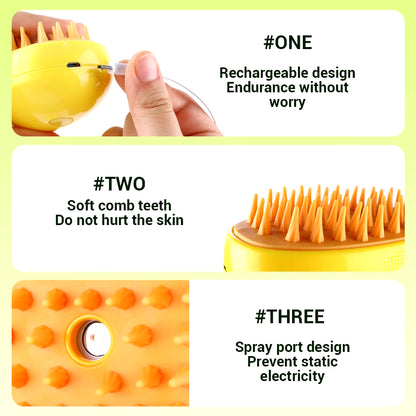 Cat Steam Brush Steamy Dog Brush 3 in 1 Electric Spray Cat Hair Brushes for Massage Pet Grooming Comb Hair Removal Combs