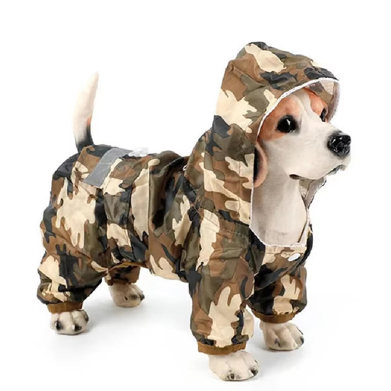 Pet Dog Raincoat Outdoor Puppy Pet Rainwear Reflective Hooded Waterproof Jacket Clothes for Dogs Cats Apparel Clothes Supplies