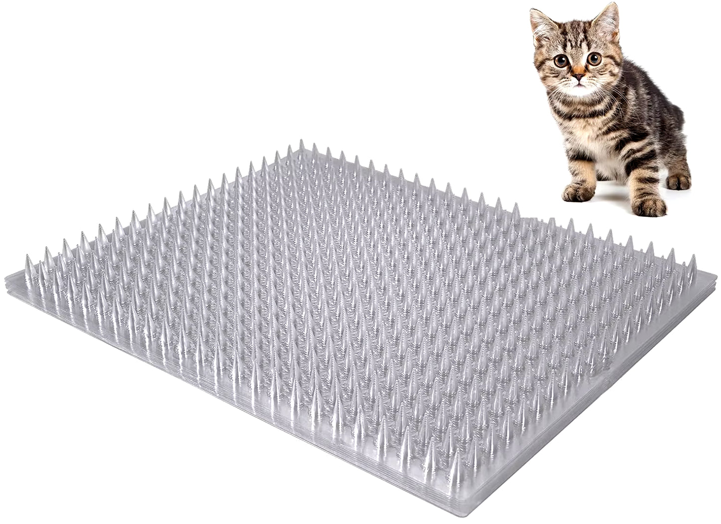 12/6Packs Cat Repellent Outdoor/Indoor Scat Mat for Cats&Dogs, Clear Cat Deterrent Outdoor Mat Pet Deterrent Mats with Spikes