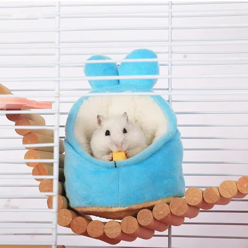 Winter Hamster Cotton House 1Pcs Soft Warm Small Animal Rooms Accessory Nest Guinea Pig Reusable Plush Sleeping Bag Pet Supplies