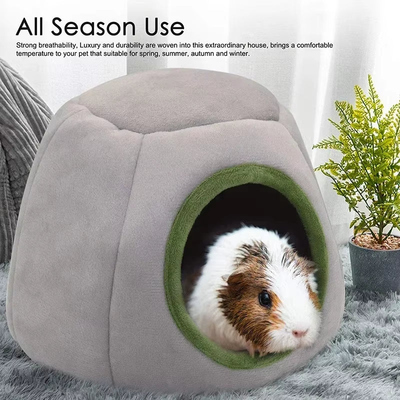 Hamster House Guinea Pig Cage Hamster Cotton House Small Animal Nest Winter Warm Pet Bed for Rodent/Guinea Pig/Rat/Hedgehog