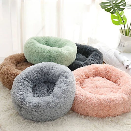 Home Plush Pet Nest Winter Cat Nest Dog Nest Warm Detachable and Washable round Cat Nest Pet Bed Seasonal Universal Decoration