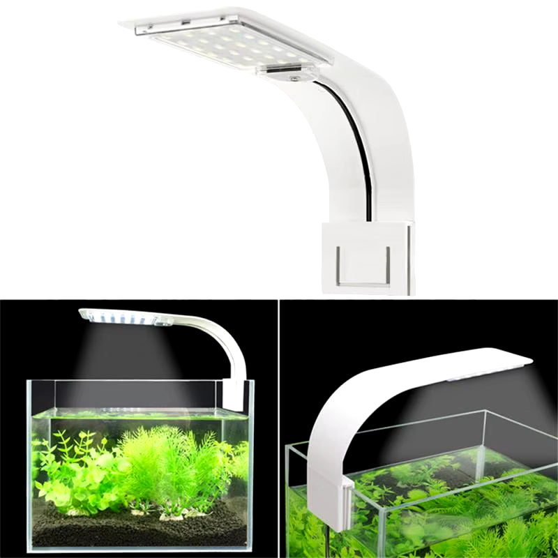 Super Slim LED Aquarium Light Lighting Plants Grow Light 5W/10W/15W Aquatic Plant Lighting Waterproof Clip-On Lamp for Fish Tank