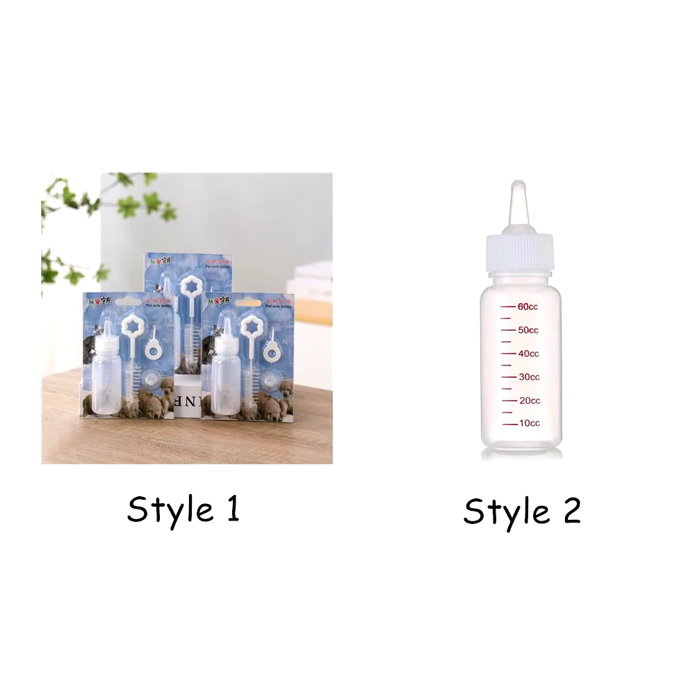 Small Animals Rabbits Kitten Cat Newborn Mini Nipple Pet Nursing Milk Bottle 60Ml Pet Feeding Bottle Kits