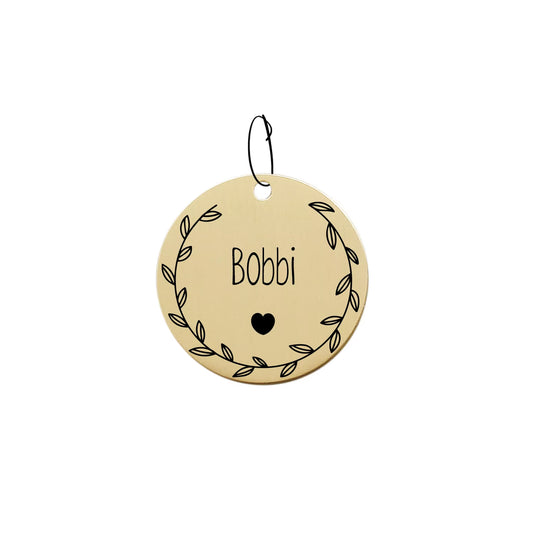 006 Cats Dogs ID Tags Flower Wreath Custom for Small and Large Pet Collar Accessories Name Charm Engraved Double Sided