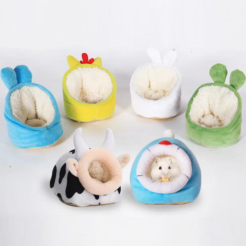 Winter Hamster Cotton House 1Pcs Soft Warm Small Animal Rooms Accessory Nest Guinea Pig Reusable Plush Sleeping Bag Pet Supplies