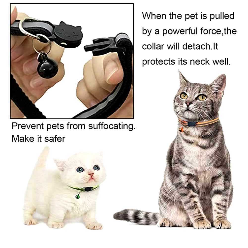 Personalized ID Tag Reflective Cat Safety Buckle Collar Adjustable Custom Safety Breakaway Small Dog Necklace