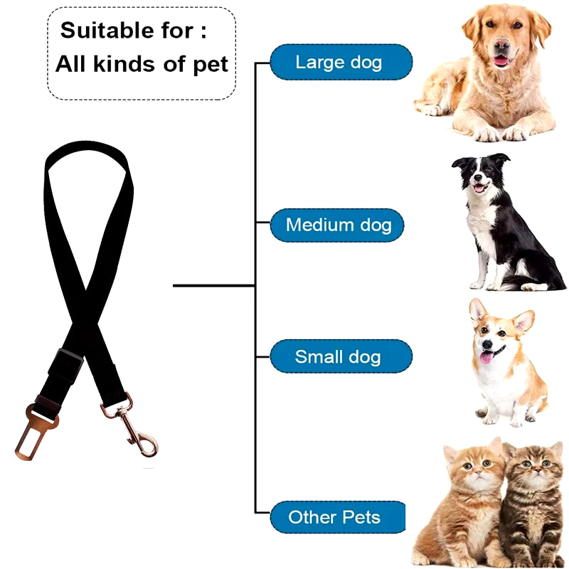 Adjustable Pet Cat Dog Car Seat Belt Pet Seat Vehicle Dog Harness Lead Clip Safety Lever Traction Dog Collars Dogs Accessoires