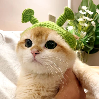 Cute Refined Cat Hat Elastic Autumn Winter Pet Hat Puppy Kittens Knitted Hat Party Photo Shoot Props Decoration Cat Accessories