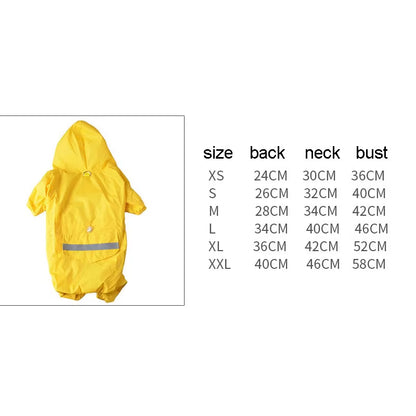 Pet Dog Raincoat Outdoor Puppy Pet Rainwear Reflective Hooded Waterproof Jacket Clothes for Dogs Cats Apparel Clothes Supplies