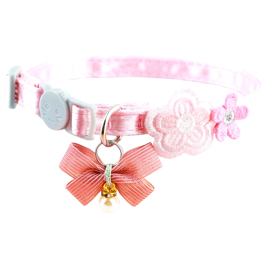 Pet Cat Collars INS Princess Style Lace Embroidery Bow Cat Collar with Cute Flower Decoration for Cats and Puppies Pet Products