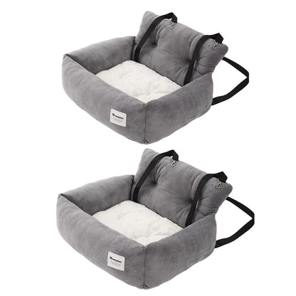 Dog Car SUV Seat Puppy Bed with Adjustable Fixed Strap Non-Slip Bottom Dog Seat for Dog Cat Traveling Carry Supplies