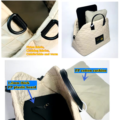 Portable Warm Kennel Pet Dog Carrier Bag Car Seat Control Nonslip Dog Carriers Safe, Puppy Cat Pet Bed Chihuahua Pet Products