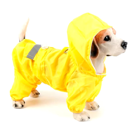 Pet Dog Raincoat Outdoor Puppy Pet Rainwear Reflective Hooded Waterproof Jacket Clothes for Dogs Cats Apparel Clothes Supplies