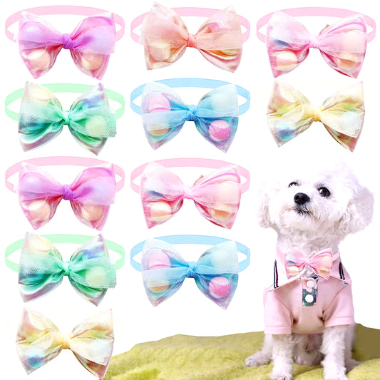 10Pcs Cute Ball Dog Bowties for Small Dog Puppy Grooming Bows Dogs Pets Bow Tie Collar Dog Grooming Pet Supplies